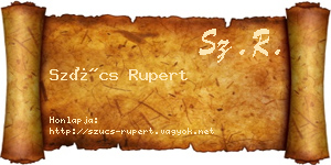 Szűcs Rupert névjegykártya