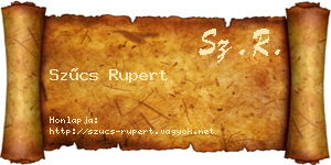 Szűcs Rupert névjegykártya